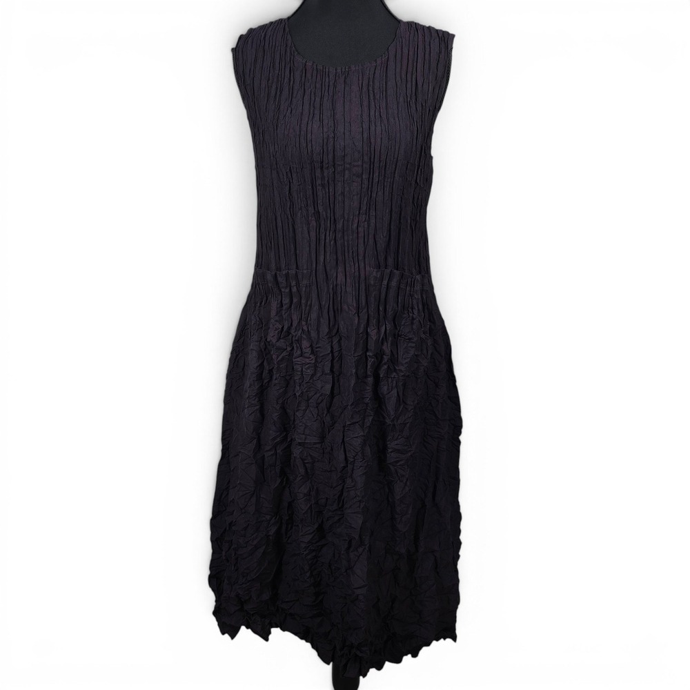 Alquema Hand Made Pleated Crinkle Pocket Dress Purple Women Size 1 (US Small)